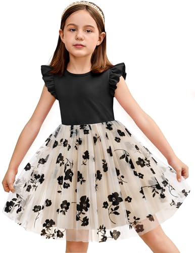 Image of Arshiner Toddler Tutu Dress Little Girls Fluffy Summer Dresses Casual Party Tulle Sundress for Kids 2-6Y