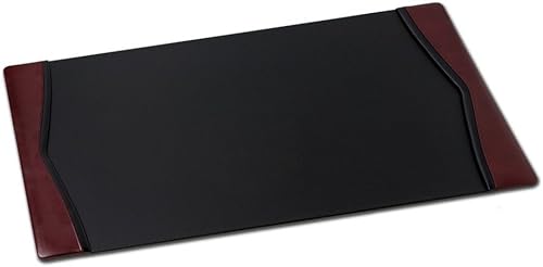 Miniatura 13 de Dacasso Alfombrilla de escritorio con riel lateral de cuero, 22 x 14, color negro