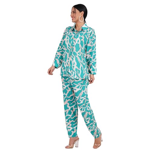 Image of Women's Co-Ord Set - Casual Wear Shirt & Pant Set | Fancy Top and Bottom Outfit | Full Matching Set for Women | Stylish Kurta Pant Set