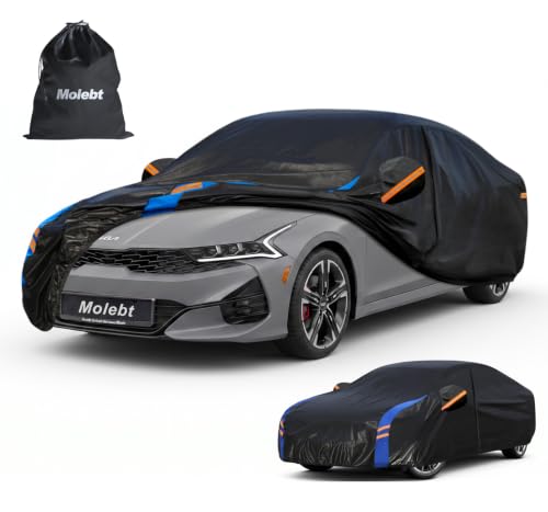Image of Custom Fit Car Cover for Kia K5 (2020-2026) & Kia Optima (2000-2020), Upgraded Waterproof All Weather Outdoor Auto Cover with Driver Door Zipper & Mirror Pockets, UV /Snow /Dust Protection