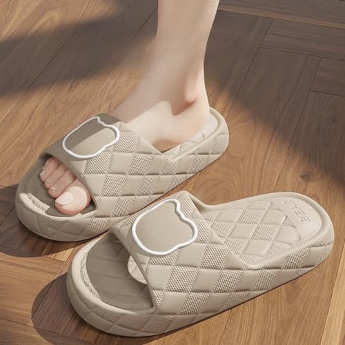 Bear Slippers for Women Men Slides Sandals Summer Bathroom Non Slip Soft Bottom Slippers Outdoor Beach Shower House Shoes Thickened Sole Indoor Couple Home Slippers2