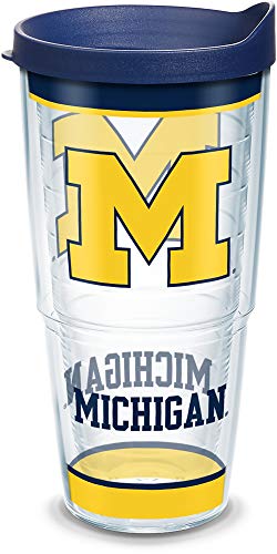 Tervis Made in USA Double Walled University of Michigan UM Wolverines Insulated Tumbler Cup Keeps Drinks Cold & Hot 24oz Tradition