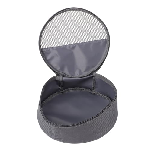 ASAKKURA キャンプ用調理器具収納バッグ 丸型食器コンテナ 大容量メッシュ仕切り付き 用食器整理ケース アウトドア 家 オフィス対応