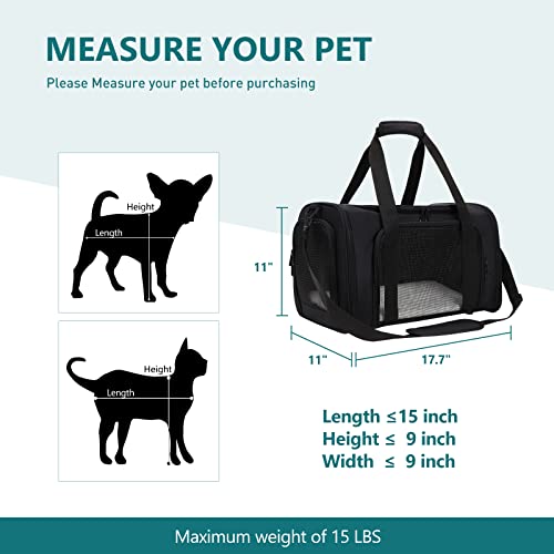 Zbrivier Pet Carrier Airline Approved,Dog Carriers for Small Dogs Puppies Medium Cats of 15 lbs, Soft Cat Carrier with… - Image 5
