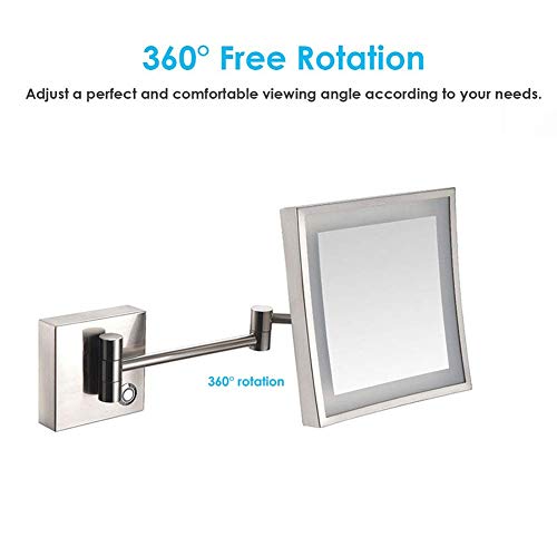 Miroir de maquillage mural pivotant à 360 degrés en finition durable CAMUTO