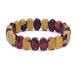 Keleny Gemas semipreciosas piedras preciosas 14 mm facetadas ovaladas cuentas de cristal elástico brazalete de 17 cm 7.5 inch