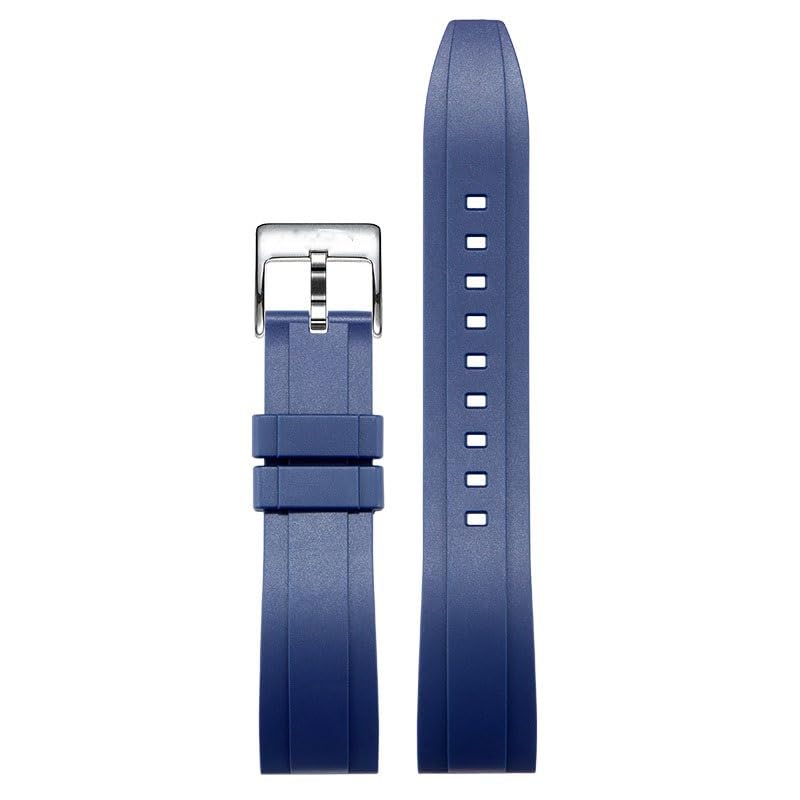 Bracelet de montre en silicone 18mm bleu compatible avec Tissot Seastar et Le Locle pour homme