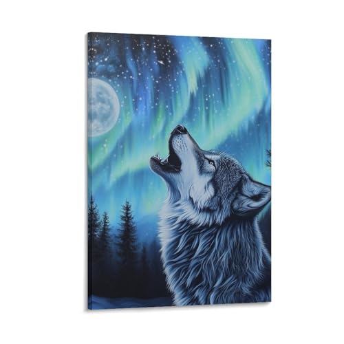 Loup Murale Décoration Peintures Toile pour Habiller un Mur Vide