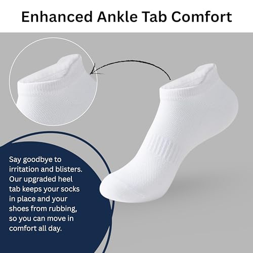 RELY+ Women's Ankle Socks - 6 Pairs Low Cut Tab & No Show Athletics Sports Running (Black White & Grey)2