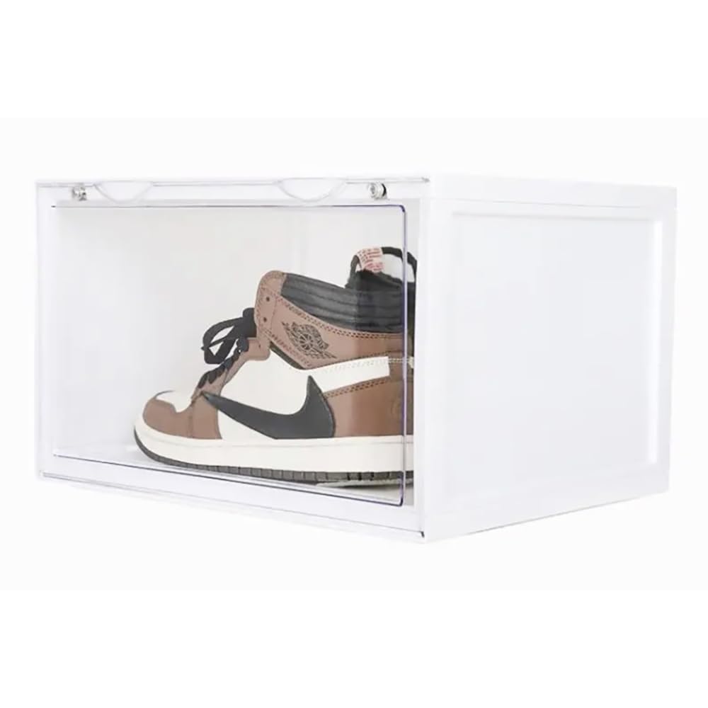 MERISHMERISH 1 Layer Shoe Organizer Rack Large Entryway Storage Boxes Plastic Stackable Container Slipper Sandals Holder Sneaker Stand Transparent