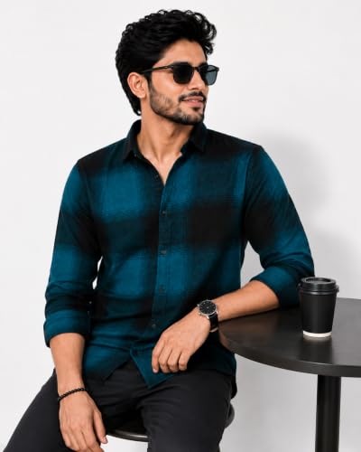 Image of Men's Flannel Plaid Check Full Sleeve Button-Down Shirt