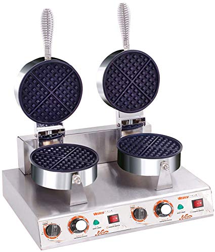 Doppelkopf Edelstahl Waffeleisen Home and Business Dual-Use-antihaftbeschichtetem Elektrische Waffeleisen, 0~5 Minuten…