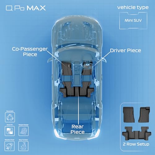 Image of Q Po BE6 (MAX) Nov 24- Till Date TPE Car Floor Mat |Anti Slip All Weather Mats for BE6 (Black)