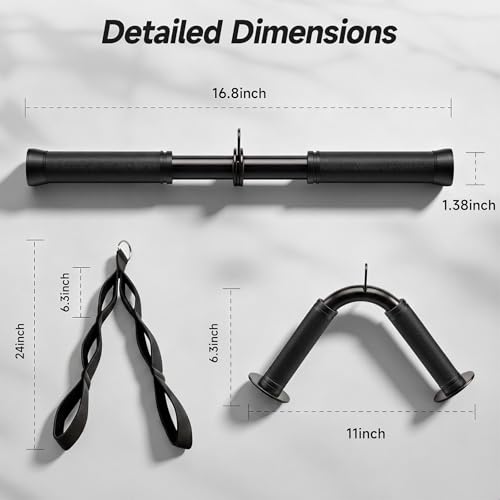 Image of MANUEKLEAR 24-Inch 3-Grip Tricep Rope Cable Attachment for Gym Greater ROM