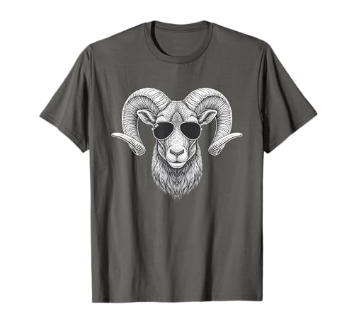 Cool Ram Wearing Sunglasses Funny Farm Animals Kids Graphic T-Shirt