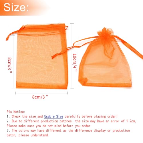 Image of Dealglad 50pcs Drawstring Organza Jewelry Candy Pouch Christmas Wedding Party Favor Gift Bags (3x4, Orange)