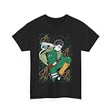 Rock Lee Anime T-Shirt Merch Casual Short Sleeved T Shirt Unisex Tee Black