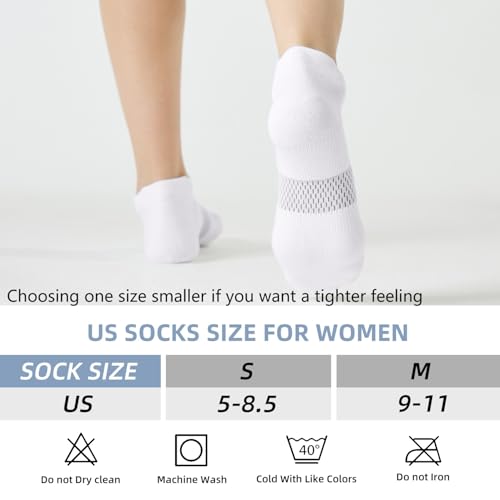 Image of FITRELL 5-6 Pairs Ankle Running Socks for Women Athletic Cushioned Low Cut Tab Sports Socks