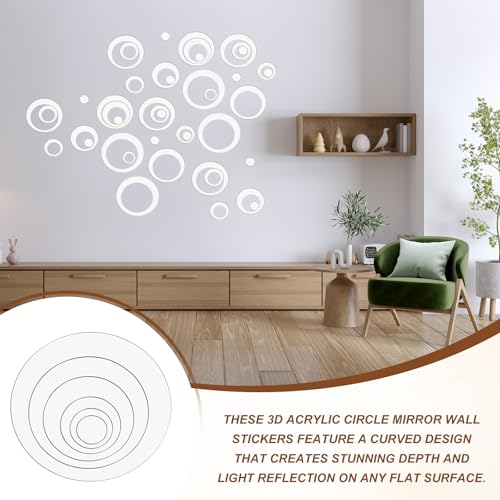 Miroir mural rond acrylique pour illuminer votre salon - 6