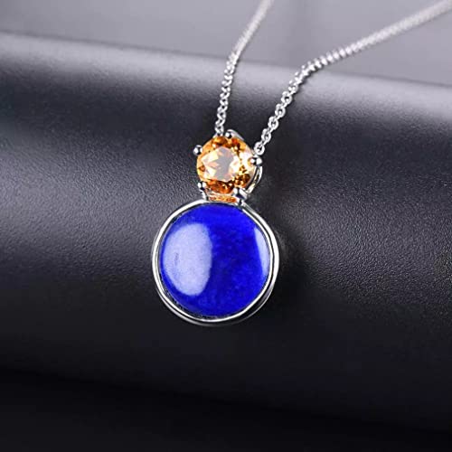 Pendentif lapis argent 12mm pour sublimer un décolleté terne - 3
