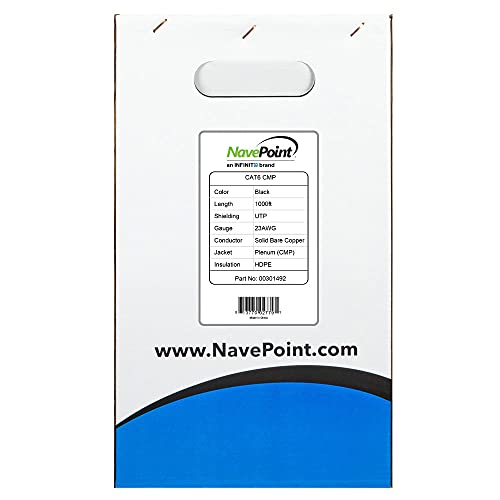 NavePoint Cable Ethernet CAT6 UTP 304.8 m Negro miniatura 2