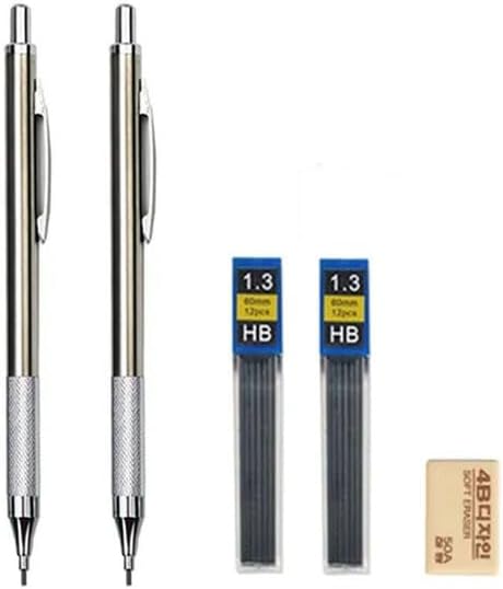 5pcs Automatic Pen Set with 1.3mm Color Lead and Low Gravity Writing Design Painting School Office Supplies