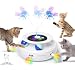 GoldenSun 3 in 1 Interaktives Katzenspielzeug, Elektrisch Automatischer Spielzeug für Katzen, Whack-A-Mole, Fluttering Butterfly, inklusive Ball, USB Wiederaufladbar Katzen Teaser mit 4 Aufsätzen