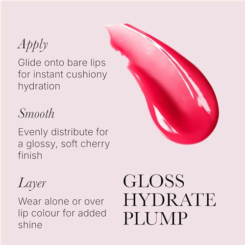 Image of Rodial Plumping Collagen Lip Oil Cherry 0.13fl.oz, Vegan Collagen-Infused Lip Oil with Macadamia and Jojoba Oil, Deep Hydration for Fuller-Looking Pout, Ultra-Nourishing Formula