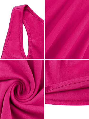 Image of Missufe Women's Sleeveless Racerback Flared Casual Plain Tank Dress