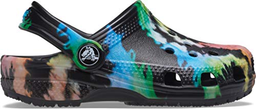 Crocs Unisex Child Classic Tie Dye Clog, Black/Black, 13 Little Kid #TOP4