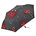 Oyihfvs Red Ladybugs On Dark Automatic Windproof Waterproof Umbrella, Folding Umbrella Reinforced Portable Compact UV Protection Sun rain Auto Open/Close