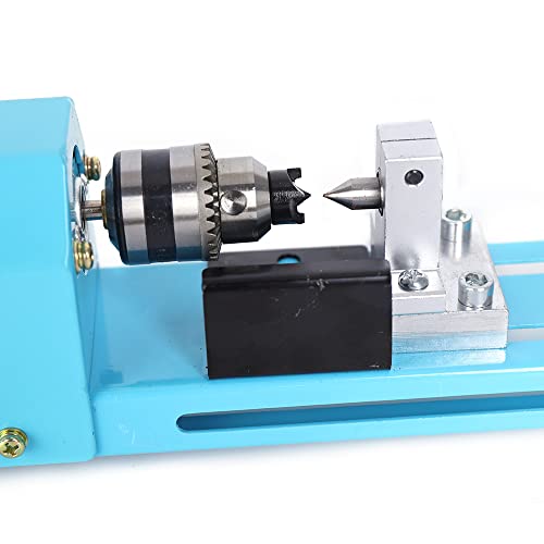 150W Mini Lathe Bead Polisher Wood Woodworking Cutting Diy Tool Lathe Standard Set For Grinding Polishing Bead Drill Rotary Tool Accessories (Blue) #TOP5