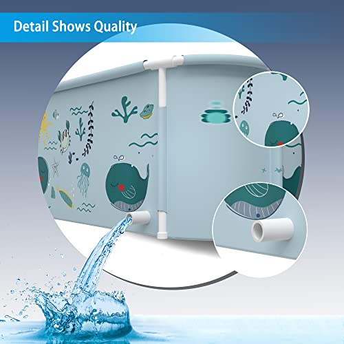 Kiseely 140cm Tragbare Faltbare Badewanne für 2 Personen, Große Familie SPA, Effiziente Umstellung Von Heißer und Kalter Temperatur, 140cm X 60cm X 55cm (Ozean Stil)