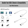 OTG USB-C 3.0 Adapter (2 Pack) Compatible with Samsung Galaxy Tab S7/S7+/S6/Lite/S5e/Plus to Quick Multi-Use Functions to Backup, Keyboard, mice, Thumb Drives, Saves, More (White)