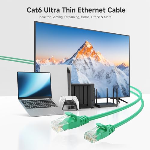 Cable Matters 10Gbps Snagless Cat 6 Ethernet Cable - 7ft, Slim Profile Cat 6 Cable, Cat6 Cord, Thin Ethernet Cord, Green by Cable Matters - Image 2