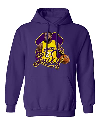 superhotapparel Lucky LeBron Los Angeles Basketball St Patricks Day Unisex Hooded Sweatshirt, Purple, XXL