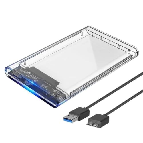 Case para HD transparente, Usb 3.0, transmissão 6gbps, Sata 2.5', Hhd ou Ssd, Ecase-300
