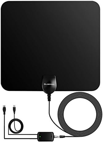 TV Antenna, HDTV Indoor Amplified HDTV Antenna 1080P 60 Mile Range with Detachable Amplifier Signal Booster, 16.5FT High-Performance Coax Cable and USB Power Supply (2018 Newest Upgraded Version)