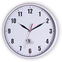 SAC SMARTEN ARTS Silent Wall Clocks Battery Operated Wall Clock for Kids White Non-Ticking Easy to Read Wall Clock for Bathroom Kitchen Living Room Bedroom in 8 Inches