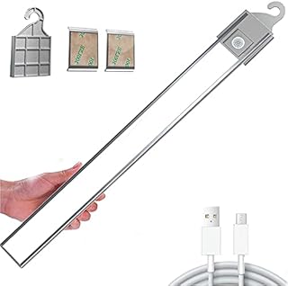 Motion Sensor Portable Lights Indoor, LAMPAOUS Under Cabinet LED Lights Warm White, USB Rechargeable Wardrobe Lights 1500mA Wireless, Magnetic Strips for Garage Cupboards Under Counter Stairs Wardrobe