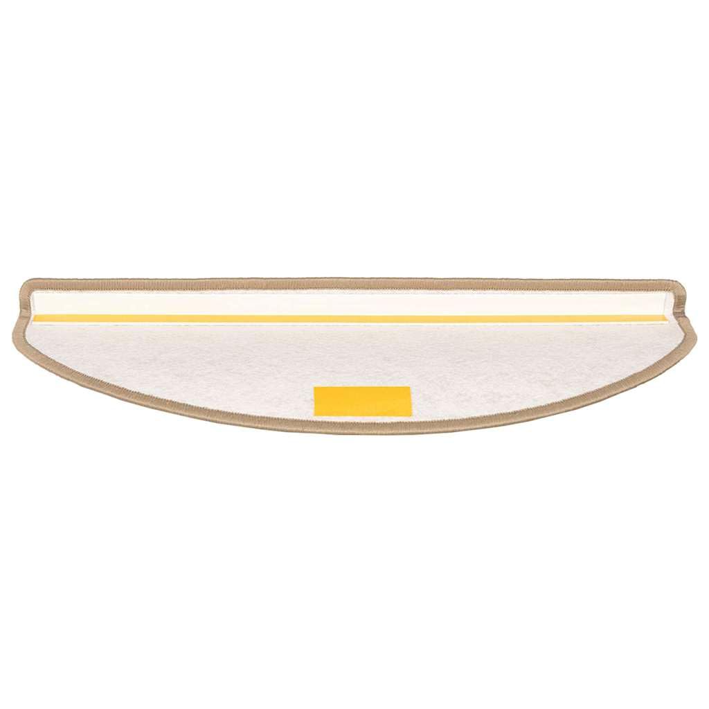 Maty schodowe 15 sztuk 65 x 21 x 4 cm Brązowe półokrągłe PP