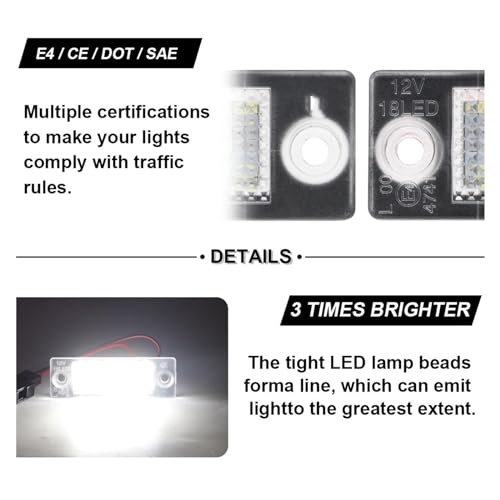 Luces matrícula LEDSeat Alhambra I 7V8 1997 1998 1999 2000 2001 2002 4