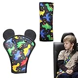 2 Stück Gurtpolster Kinder,Dinosaurier Gurtschoner Polster,Verstellbares Gurtpolster Auto,Gurtschutz Kinder Auto,Sicherheitsgurt Set,Gurtkissen,Gurtschoner Kindersitz,Schulterpolster für Baby Reisen