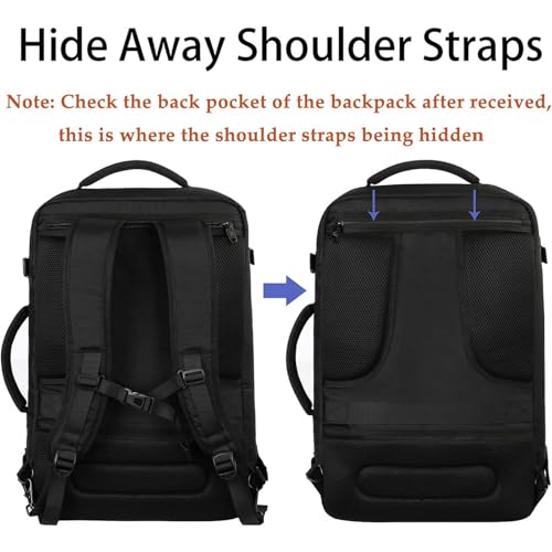 MATEIN Bagaż Podręczny 40x30x20, 24L Plecak Podróżny Męski i Damski do Ryanair, Eurowings, Wizzair, Vueling, Cabin Bag Travel Backpack do Pracy, Biznesu i Podróży, Czarny