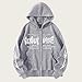 RSZGSWS Men's Gothic Printed Hoodies Casual Long Sleeve Zip Up Hoodie Y2K Long Sleeve Sweatshirts Grey