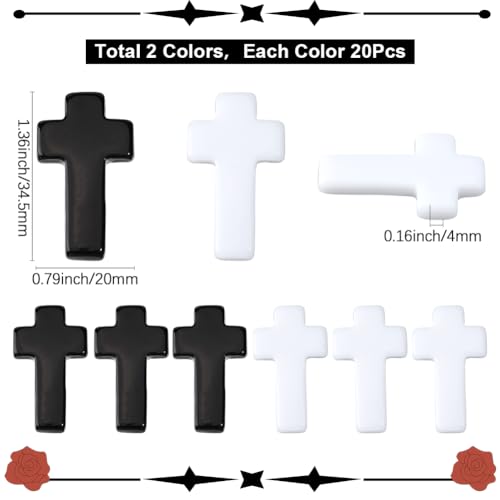 Mini breloques en forme de croix bicolores pour embellissements