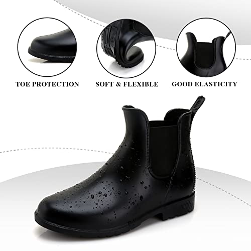 Yorfotmae Ankle Rain Boots For Women, Comfort Waterproof Chelsea Rain Boots, Adjustable Rubber Short Rainboots Shoes, Adult Cute Lightweight Garden Boots For Outdoor #TOP2