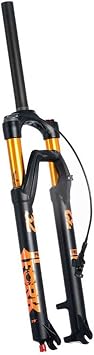 Bike Bike Air Suspension Fork 26/27.5/29 Inch Travel 110mm Straight Tube Front Fork Damping Adjustable Remote Lockout QR 9mmBlack,26inch