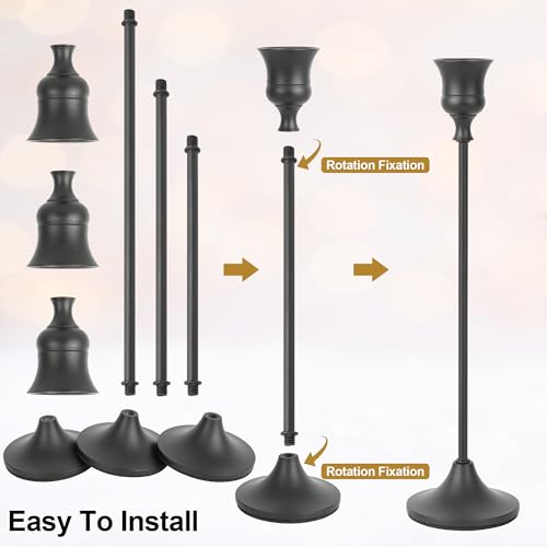 Generic ZTLZ-BLK-05 Black Candlestick Holders Decor thumb #2
