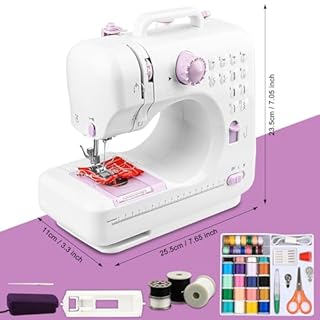 FONCOOD Sewing Machine for Beginners, Adults and Kids，36 Threads& 12 Built-in Stitches,2-Speed Foot Pedal,Portable Lightweight Sewing Machine with Basic Kit, Ideal for Home Use DIY and Travel